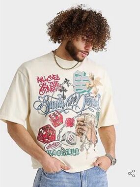 SUPPLY & DEMAND MOTLEY GRAPHIC T-SHIRT Small New Slightly Cropped